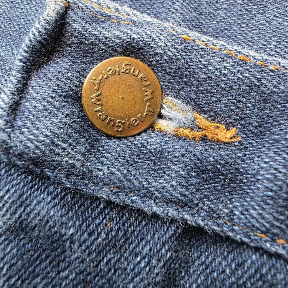Vintage 70s Wrangler Jeans Women No Fault Denim High Waist MOM 14x32 Fits 28" - Picture 5 of 10